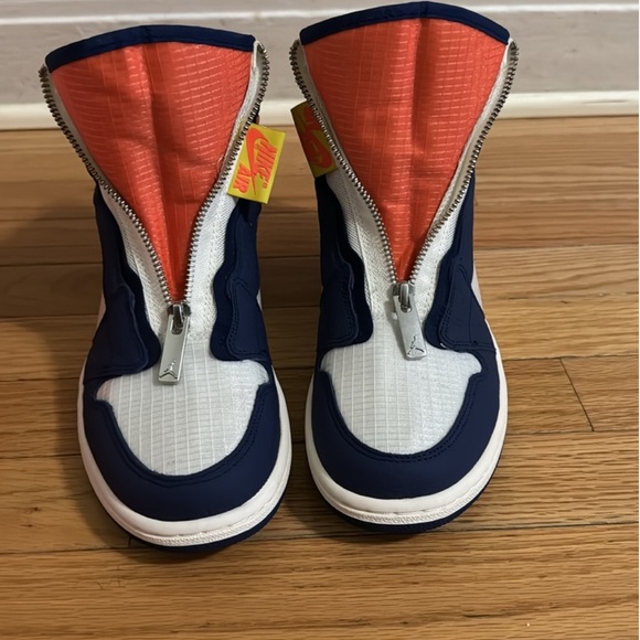 -Wmns Air Jordan 1 High Zip 'Blue Void Citron' - Picture 7 of 9